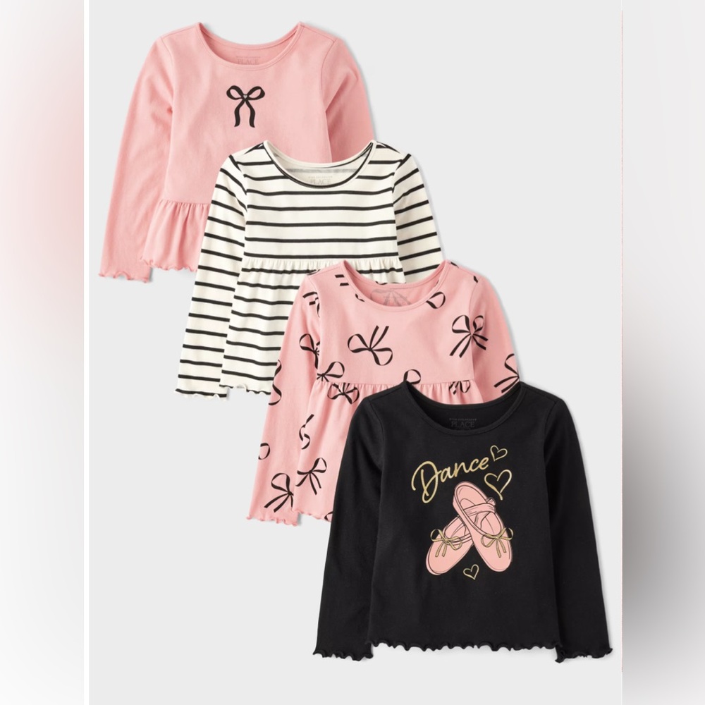 4 pack- 5T children’s places Girls' Long Sleeve Tops